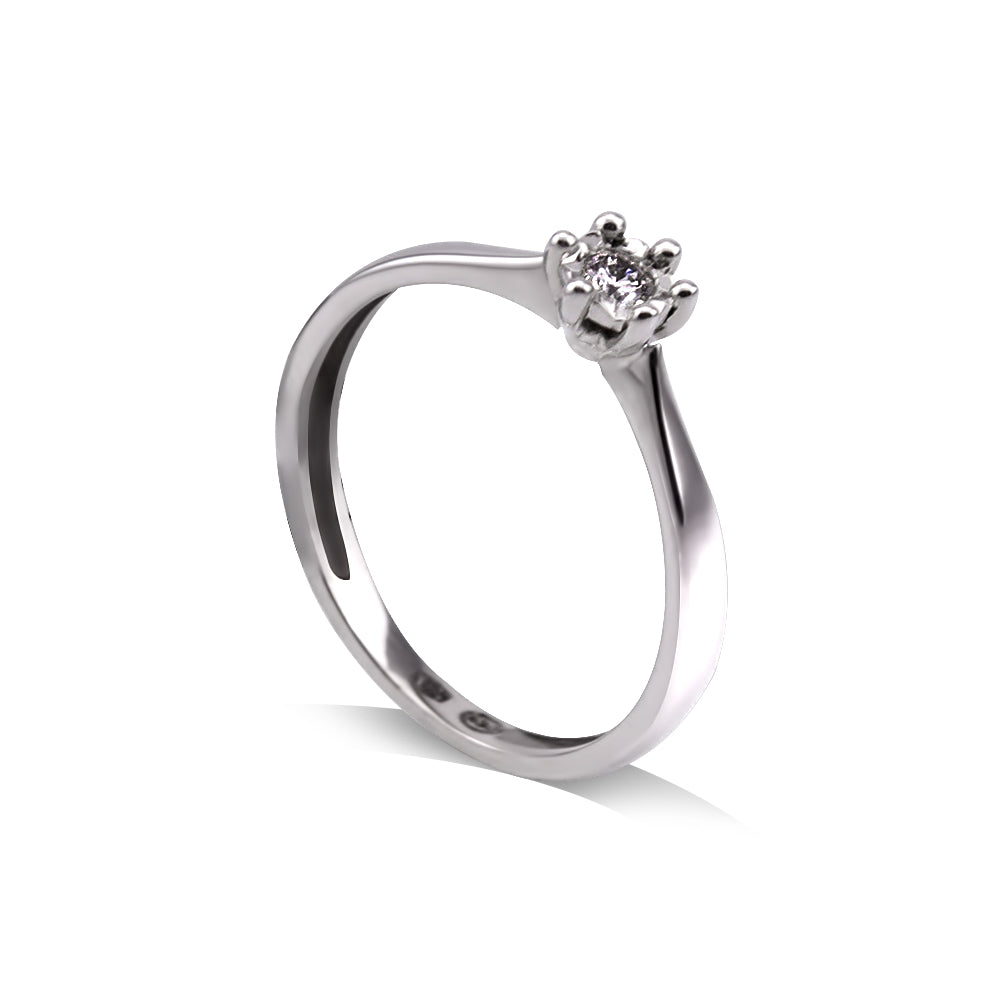 image Baltā zelta gredzens ar briljantu